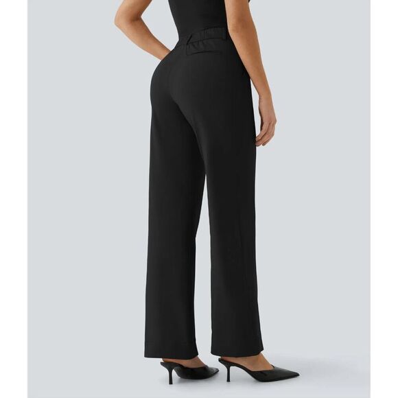 NWT Size Med Halara Mid Rise Side Pocket Straight Leg Work Pants - Picture 1 of 2